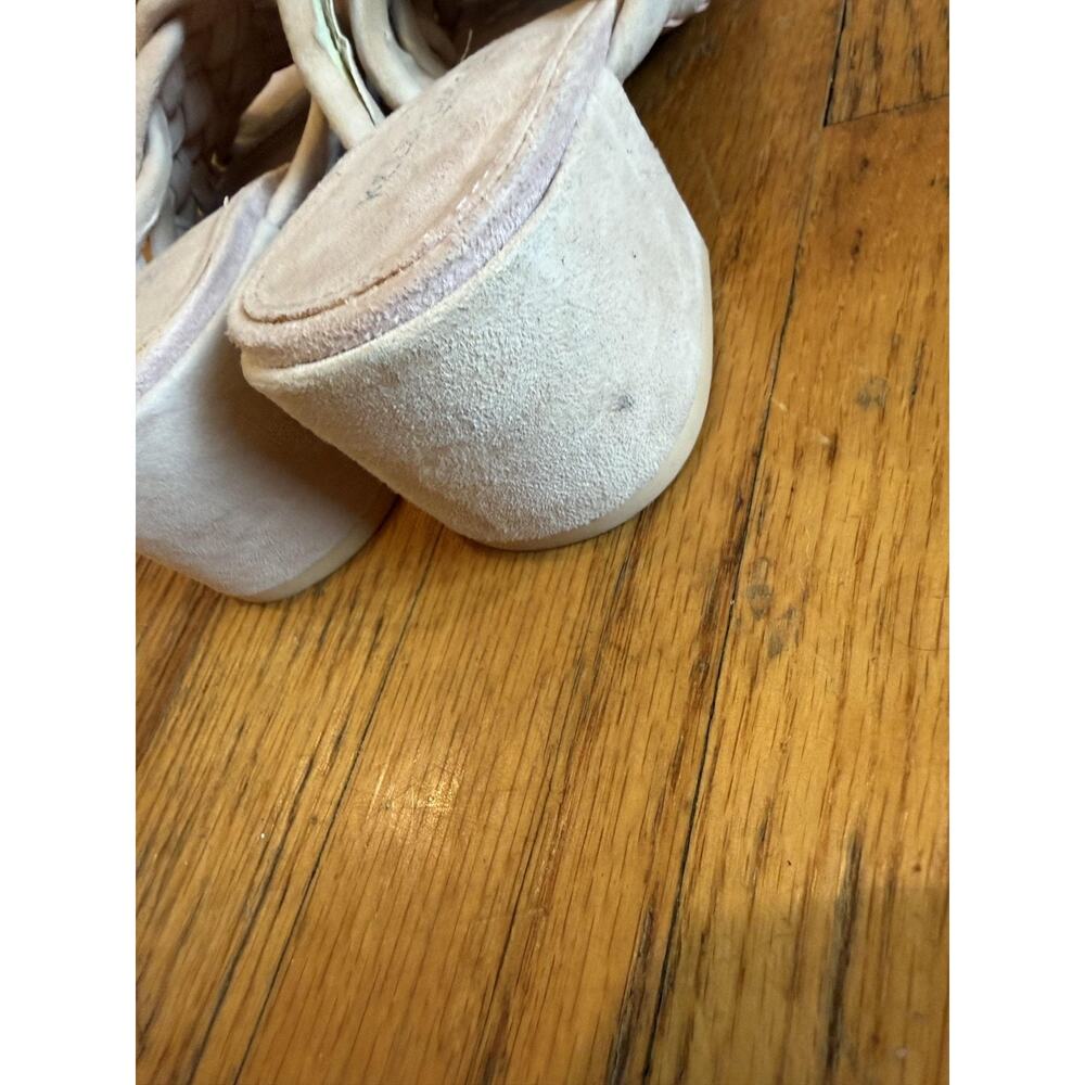 Kelsi Dagger Brooklyn Shoes Sandals Womens Size 6.5 Beige Suede Woven Block Heel - Picture 9 of 9